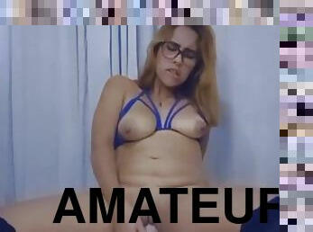 traseiros, teta-grande, masturbação, orgasmo, amador, latina, sozinho