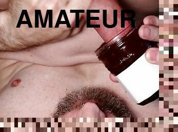 masturbation, amateur, énorme-bite, point-de-vue, ejaculation, boules, bite, sucer