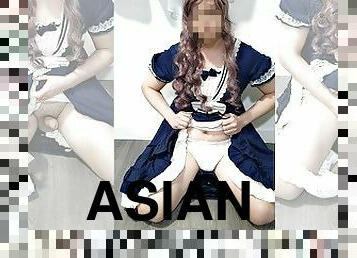 asiatique, masturbation, ados, hardcore, branlette, secousses, fétiche, solo