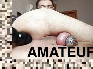 énorme, masturbation, amateur, anal, jouet, joufflue, gode, petite, solo