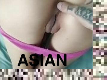 Cute asian ass get my white cock