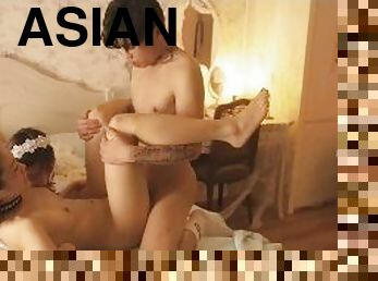 asiatique, chatte-pussy, fellation, ejaculation-sur-le-corps, célébrité, bas, blonde, sperme, par-voie-orale