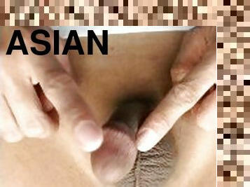 asiatique, masturbation, amateur, solo, minuscule, bite