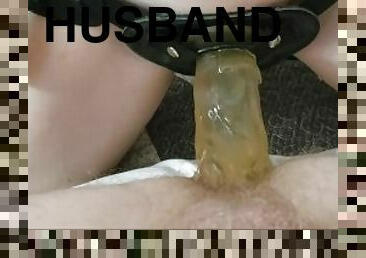 DP my Husband with Massive Dildo