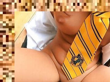 Hogwarts Teacher seduces horny Hufflepuff Student into Sex