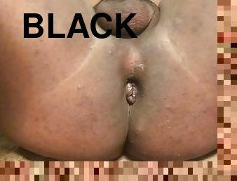 masturbation, anal, ébène, jouet, black, bout-a-bout, dure