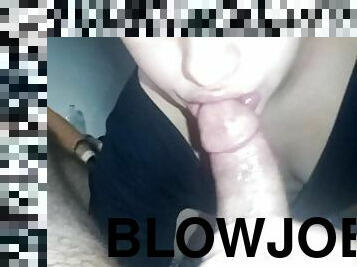 very wet blowjob on the bastard's hard cock, I love sucking until the stalk