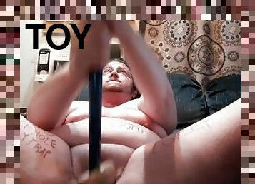 FTM Humiliation Body Writing - Suck and Fuck Dick On Stick With Dildo Slapping Mallet Pounding Cunt