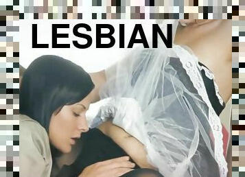 Two Lesbian Playing With A Dildo
