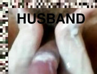 I masturbate my husband with my beautiful feet