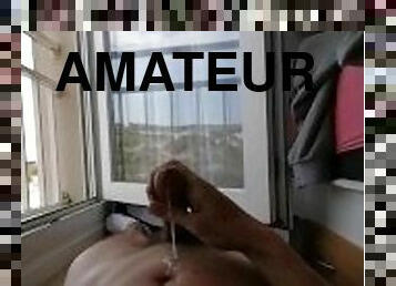 énorme, masturbation, amateur, ejaculation-sur-le-corps, branlette, française, secousses, ejaculation, solo, exhibitionniste