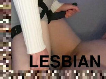 orgasme, diikatkan-pada-tubuh, amatir, lesbian-lesbian, pasangan, pacar-perempuan, sperma, bersetubuh