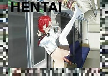 público, aluna, babes, penetração-de-braço, carro, caebça-vermelha, anime, hentai, 3d, áspero