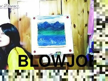 An artist slut girl knows best how to give blowjob