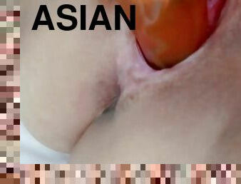 Toy tore my asian pussy