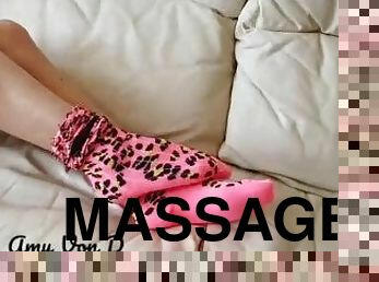 amateur, massage, pieds, solo