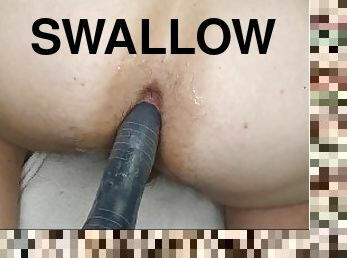 amador, anal, preto, engolindo, pov, dildo, rabo, branco