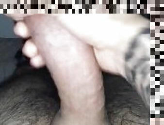 Big shaved cock cumming