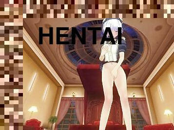 3D HENTAI Maid masturbates pussy in the master's room
