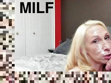 Horny Milf Gets Facial