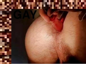 anal, gay, solo, douleur