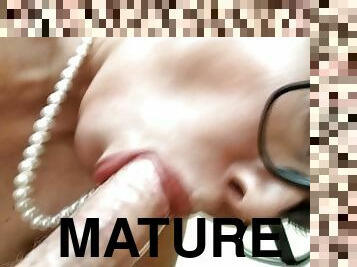 Sweet mature slut wife AimeeParadise bathes in her husband's sperm! Cumshot compilation!