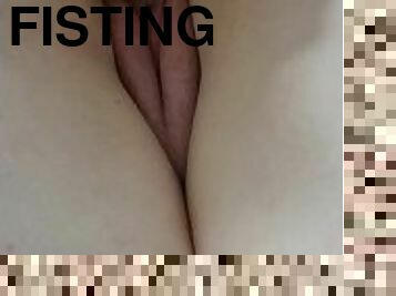 fisting, orgasme, chatte-pussy, giclée, amateur, énorme-bite, belle-femme-ronde, bite