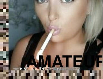 amatör, brudar, bbw, knubbig, blond, brittisk, fetisch, rökning