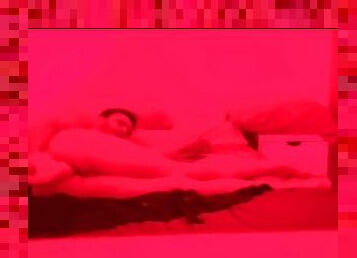 14 masturbating in my bed enjoying a huge dildo anal destruction
