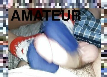 amateur, ejaculation-sur-le-corps, pieds, point-de-vue, ejaculation, fétiche, branlette-avec-les-pieds, blanc