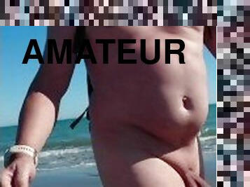 dilettant, reifen, homosexuell, strand, chubby, allein, exhibitionist