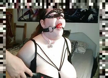 Ballgagged Sub Slut Loud Screaming From Hard Tit Slapping Full