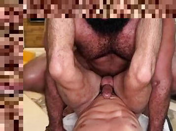 behåret, amatør, udløsning, bøsse, massage, creampie, muskuløs, bjørn, pik