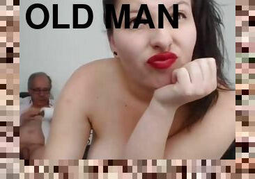 A Young Woman Masturbate An Old Man And He Finished