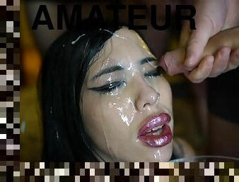 amador, sexo-em-grupo, bukkake, morena