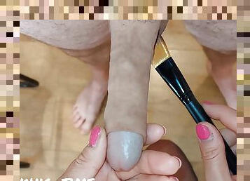 I Use My Vibrator On His Glans. It Makes His Legs Shake! Fpov. Female Pov (milking-time)