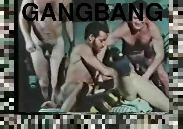 vintage, gangbang, sexo-en-grupo