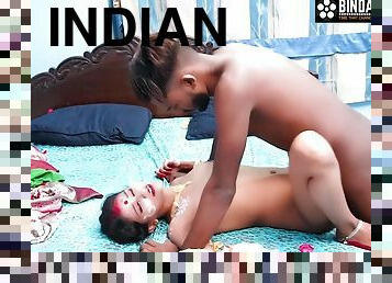 indien, ejaculation-interne, mari, brunette