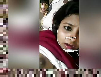 Today Exclusive- Super Sexy Look Desi Girl Showing Her Boobs To Lover On Video Call