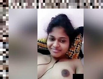 Today Exclusive- Cute Desi Girl Showing Boobs To Lover On Video Call Part 2