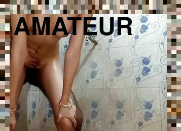 mandi, berambut, amatir, remaja, hindu, webcam, ketat, mandi-shower