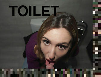 POV sex in the toilet with hot bitch Myss Alessandra