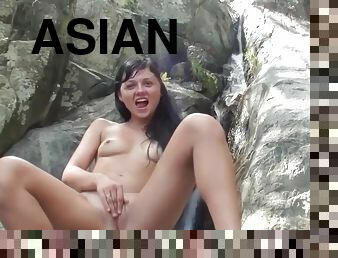 asiático, na-rua, pénis-grande, interracial, tai, facial