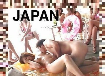 Japanese teen butt massage leads to sex, friends watch