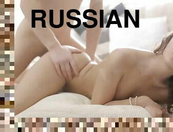 Young Russian Girl Trying Anal Sex After Her Tight Shaved Pussy Fucked