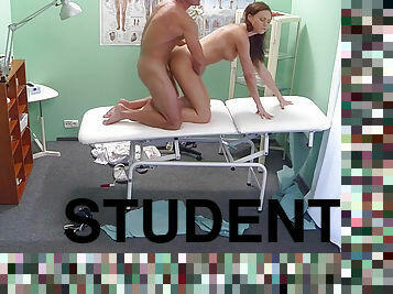 Sexy student plowed all over doctor's office