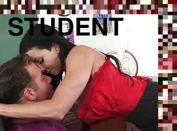Jewels Jade gives her student a lap dance & a hard fuck in the classroom