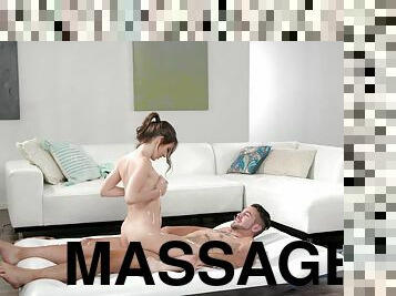 Athletic brunette Charly Summer gets fucked during a massage