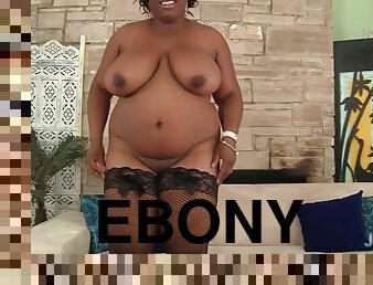 Ebony BBW Marliese Morgan masturbates with dildo and vibrator