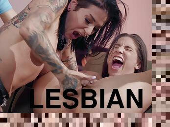 Two hot brunettes Abella Danger and Joanna Angel get fucked